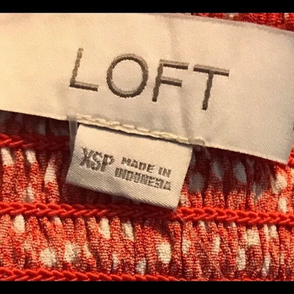 Loft XSP Orange & White Cropped Top NWT (LR4) - Picture 3 of 5